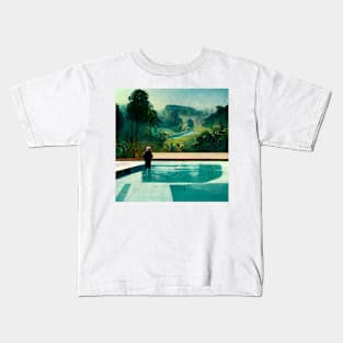 Man Standing in Pool in the Jungle Kids T-Shirt